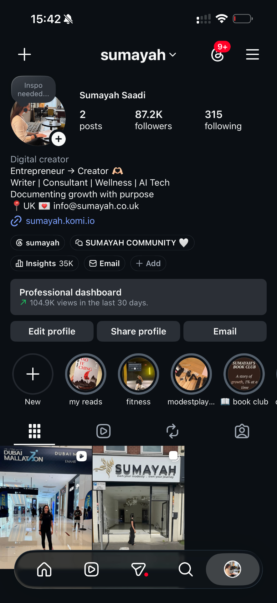 Sumayah Saadi's Instagram profile @sumayah